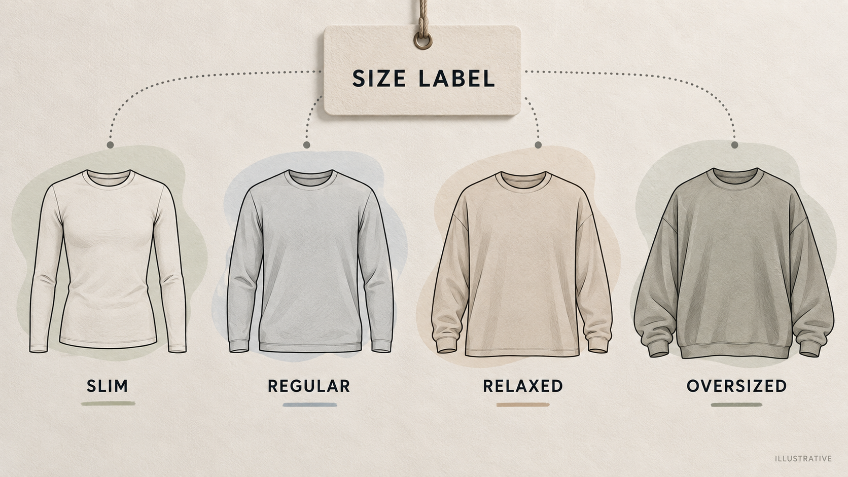Show why a size label alone may not predict a garment's intended fit, using the fit terms documented in the official guidance